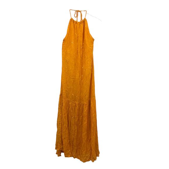 Sundress Zahara Maxi Dress M/L Open Back Halterneck Tie Sequin Embellished - Picture 1 of 11